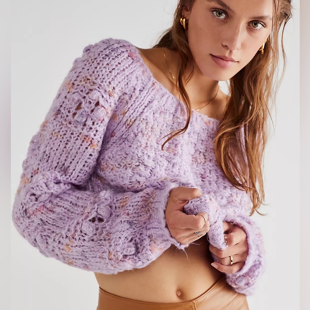 Free People Sunset Cloud Pullover Cropped Sweater